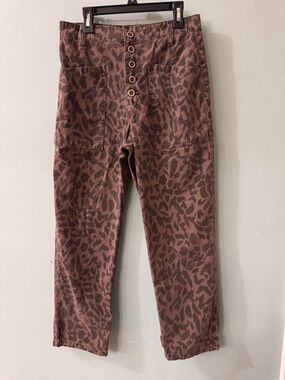 pistola Brown Leopard Print Button-Front pants